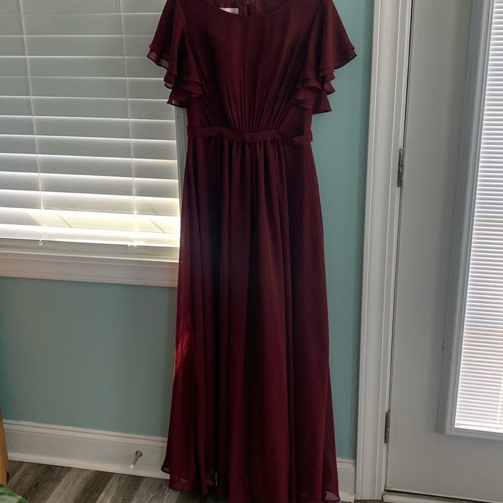 JJs House Burgundy Bridesmaid Dress